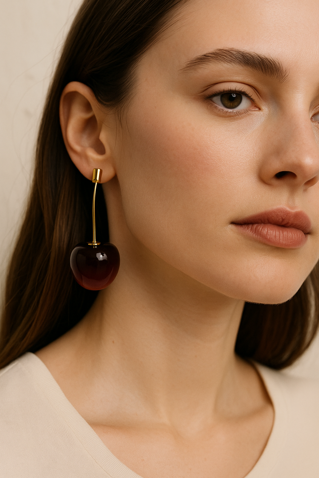 Cherry Glossy Drop Earrings