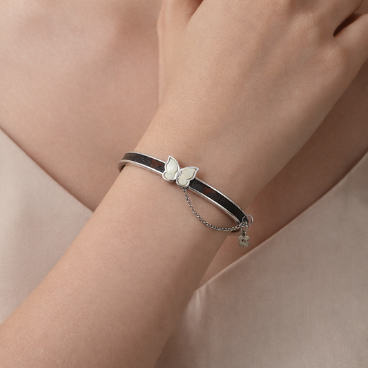 Butterfly Charm Bracelet in Silver Finish