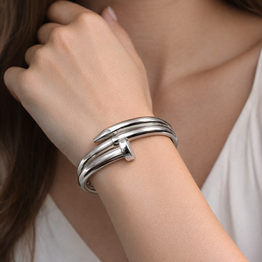 Minimalist Silver Cuff Bracelet for Women – Adjustable Design