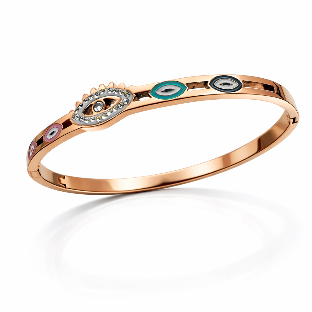 Evil Eye Diamond Bracelet in Rose Gold