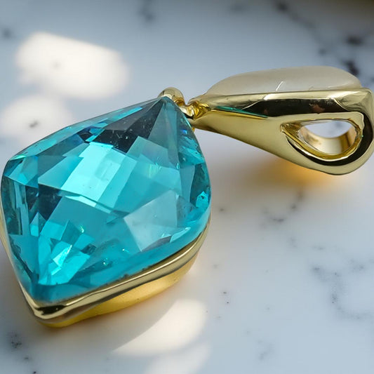 Aqua Blue Crystal Pendant & Earrings Set