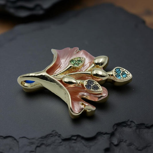 Gold-Plated Enamel Floral Jewellery Set