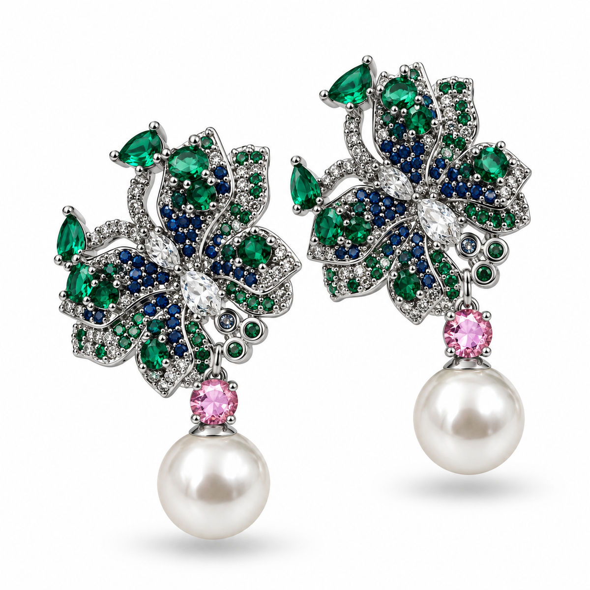 Multicolour Butterfly Drop Earrings