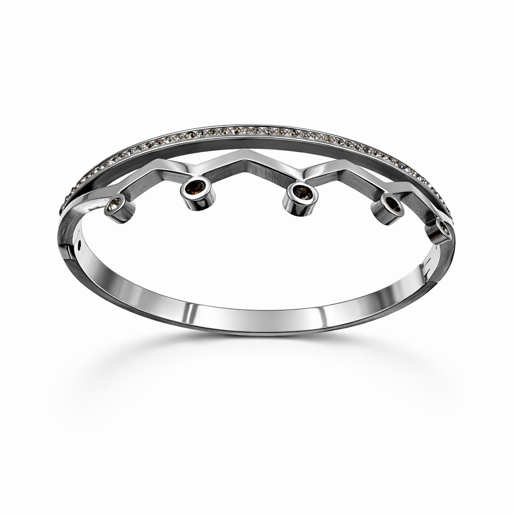 Royal Crown Zircon Silver Bracelet