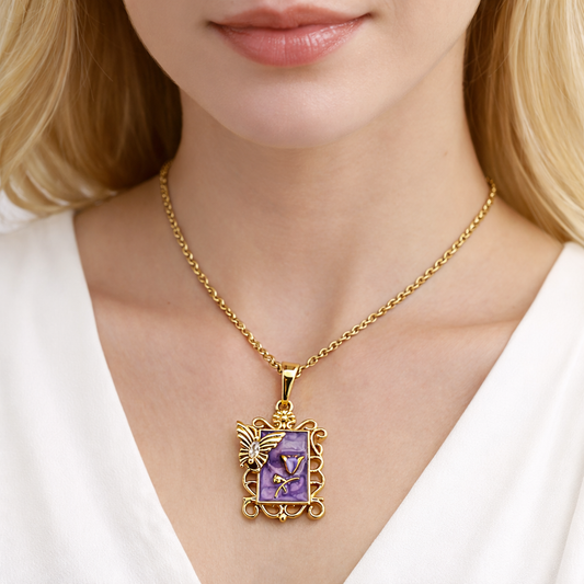 Royal Butterfly Amethyst Frame Pendant chain