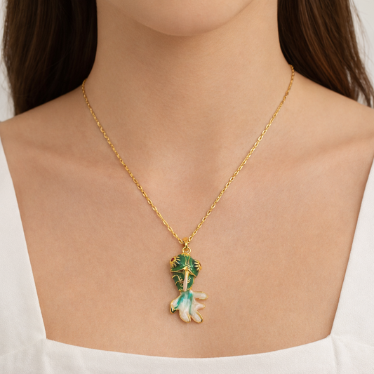 Enchanted Green Mermaid Charm Pendant