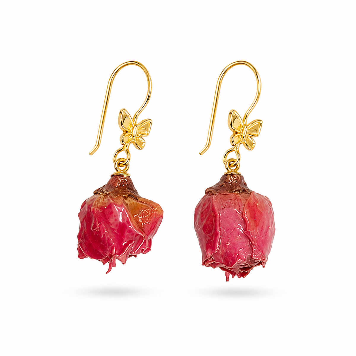 Rose Bud & Butterfly Jewellery Set – Necklace & Earrings