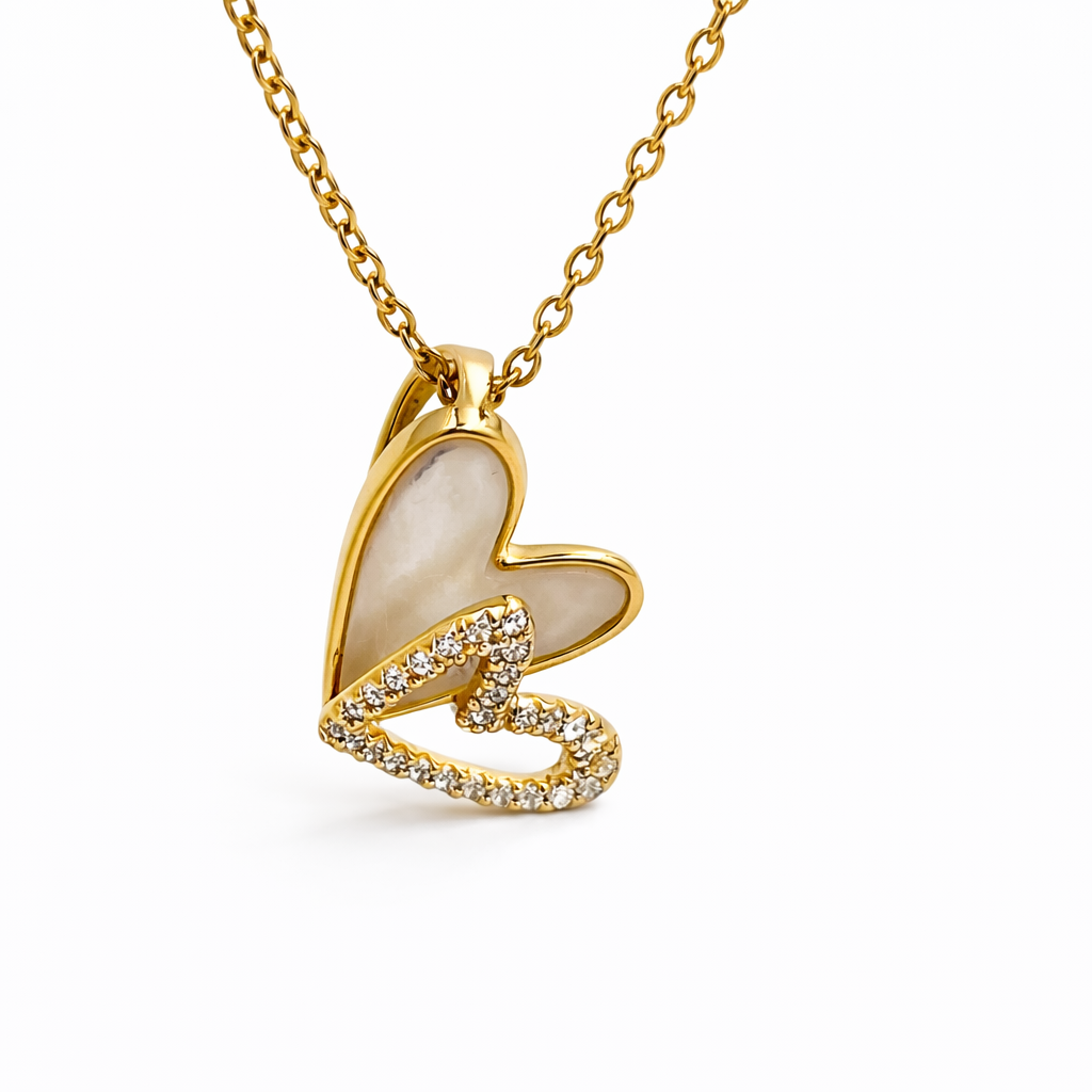 Forever Love Double Heart Pendant Chain