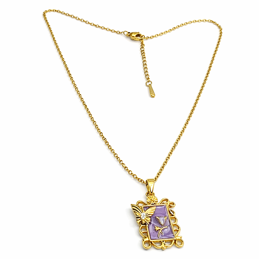 Royal Butterfly Amethyst Frame Pendant chain
