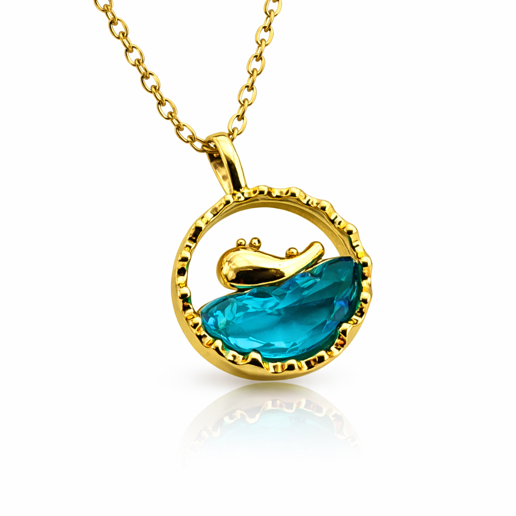Dolphin Ocean Stone Chain Pendant
