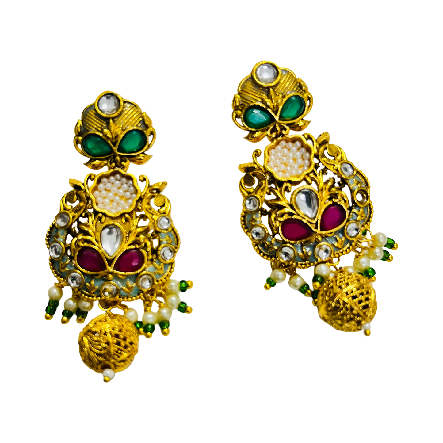 Traditional Hasli Gold-Plated Kundan Necklace Set with Earrings