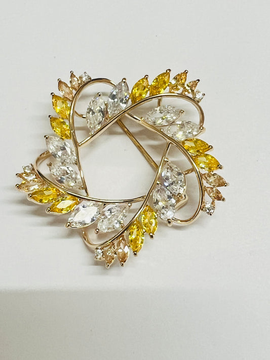 Aurora Star Crystal Brooch