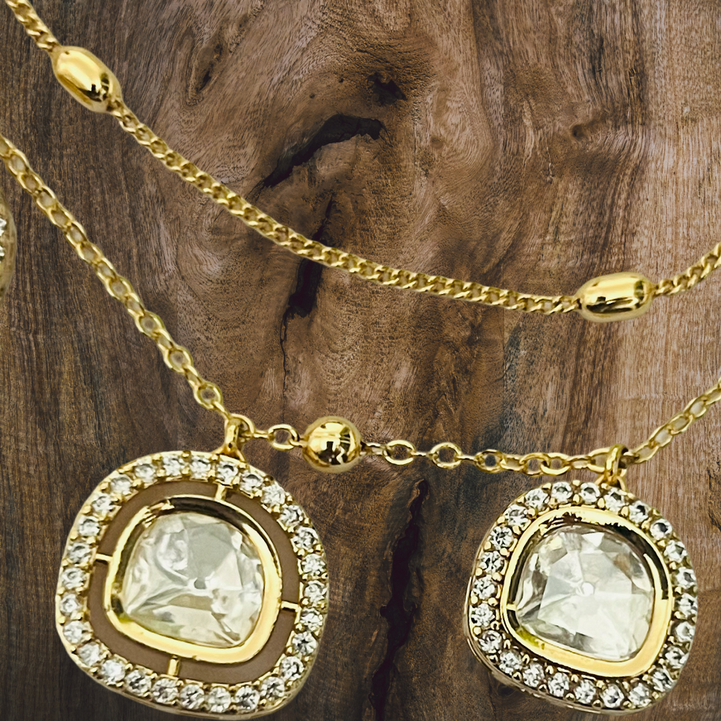 Royal Glow Gold Kundan Layered Necklace Set