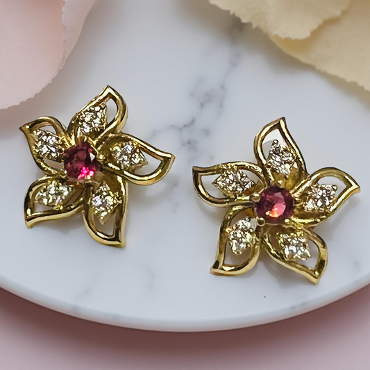 Ruby Elegance Gold Imitation Necklace Set