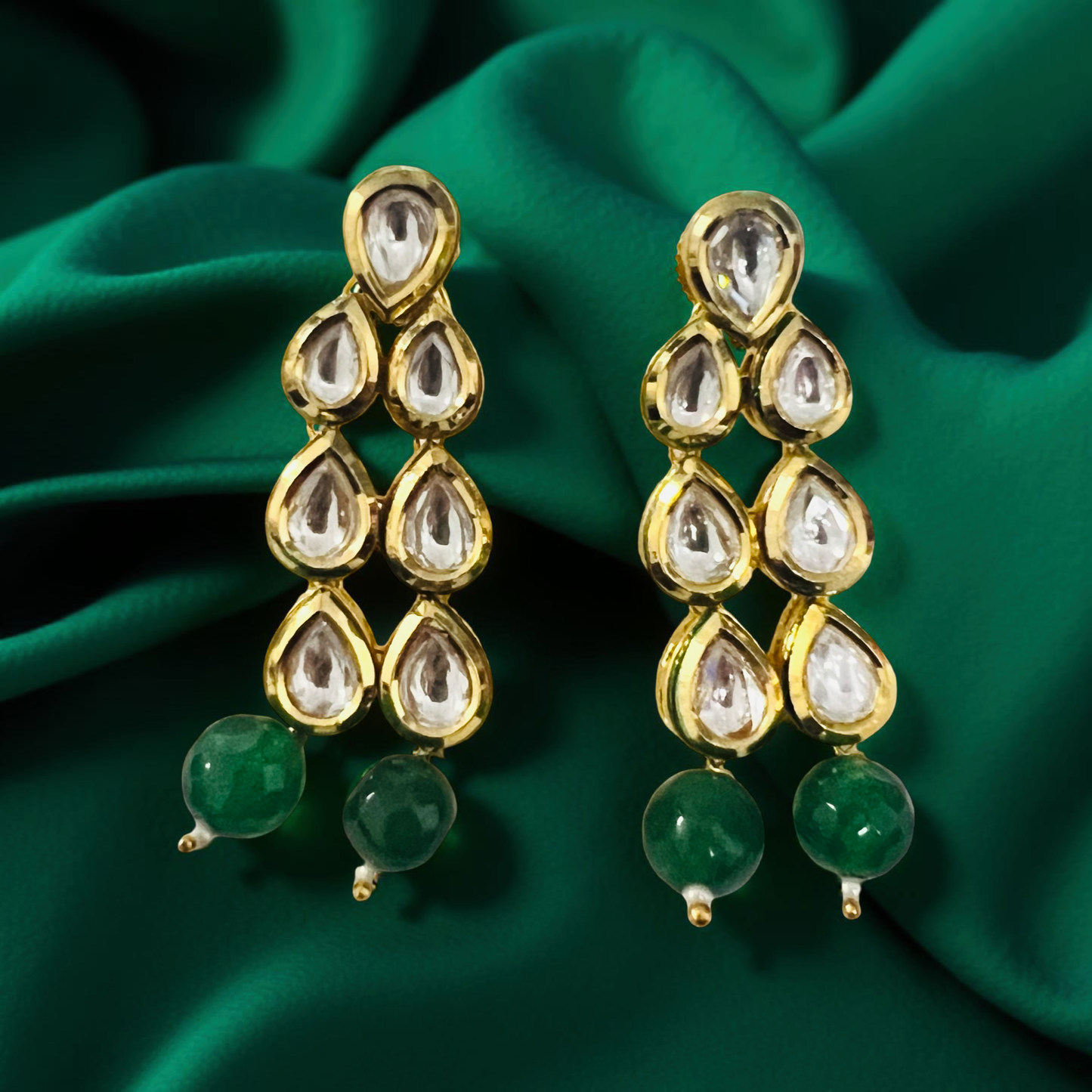 Emerald Grace Kundan Imitation Necklace Set