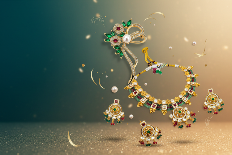 Elegant jewellery gift collection banner
