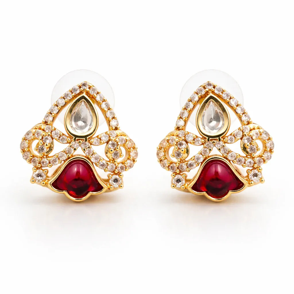 Ruby Polki Royale Pendant Set