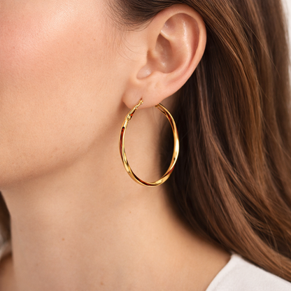 Twisted Gold Hoop Earrings