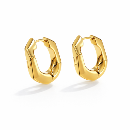 Chunky Gold Huggie Hoop Earrings