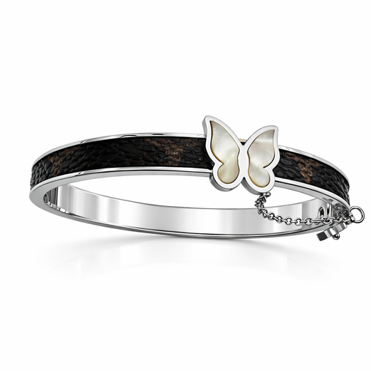 Butterfly Charm Bracelet in Silver Finish