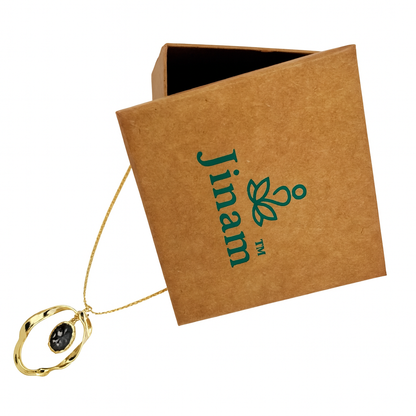 Designer Black Crystal Pendant Necklace – Gold Plated, Anti Tarnish