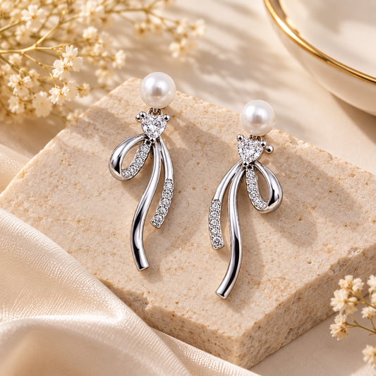 Pearl Loop Drop Earrings
