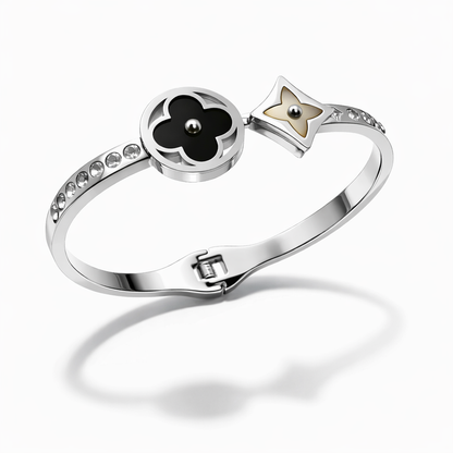 Luxury Clover & Star Silver Bracelet