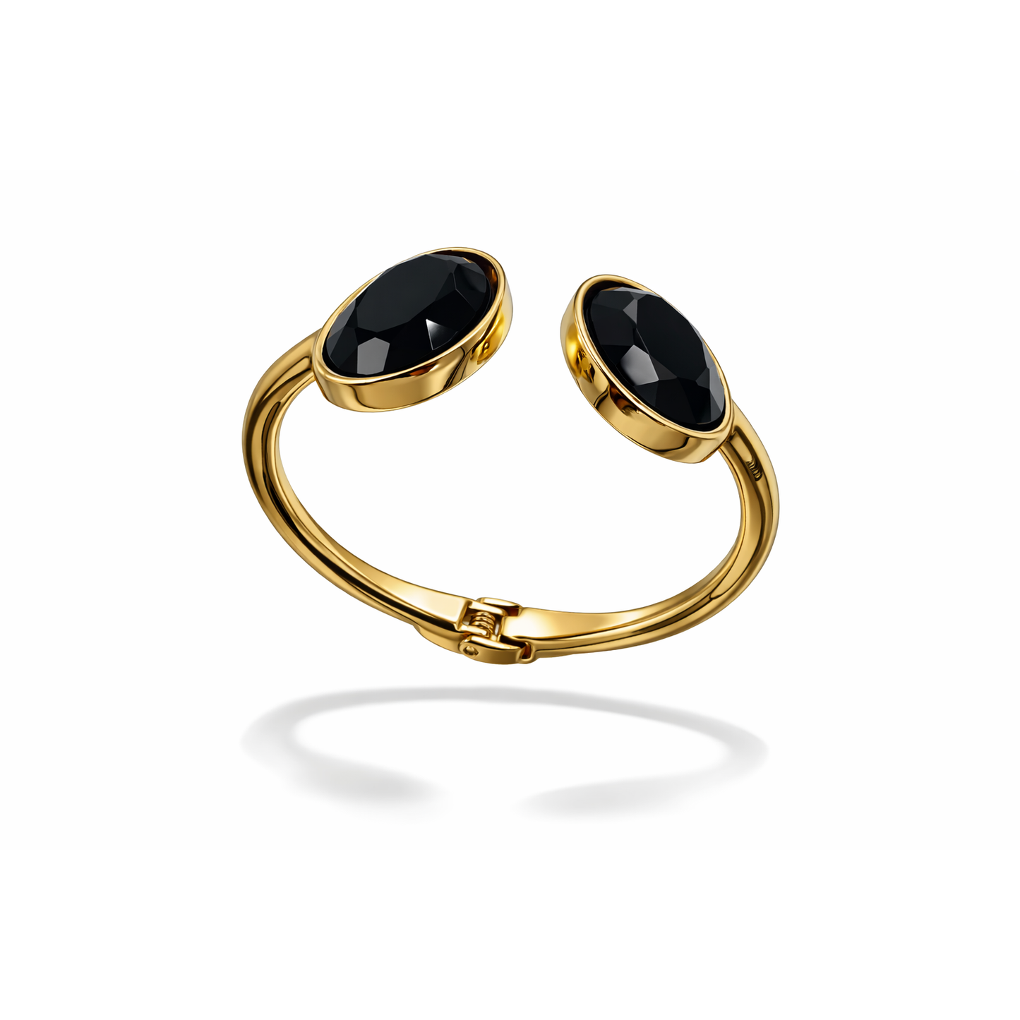 Elegant Black Onyx Open Cuff Bracelet