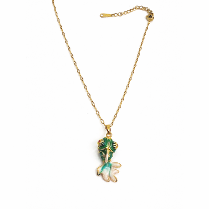 Enchanted Green Mermaid Charm Pendant