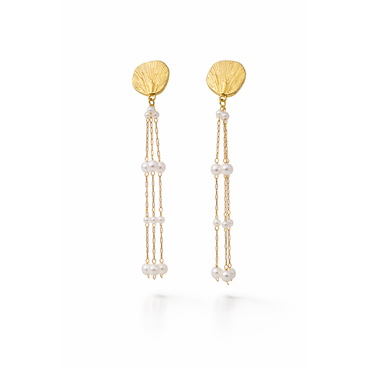 Kashmiri Pearl Tassel Drop Earrings
