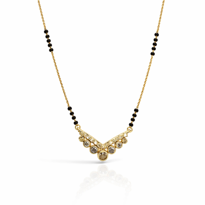 Elegant twin square gold finish Mangalsutra pendant by Jinam, featuring intricate design and polished surface, ideal for traditional jewelry.