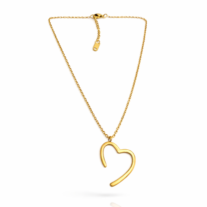 Pure Love Open Heart Gold Pendant Chain