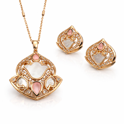 Pink Teardrop Festive Jewellery Set