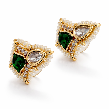 Heritage Green Kundan Pendant Set