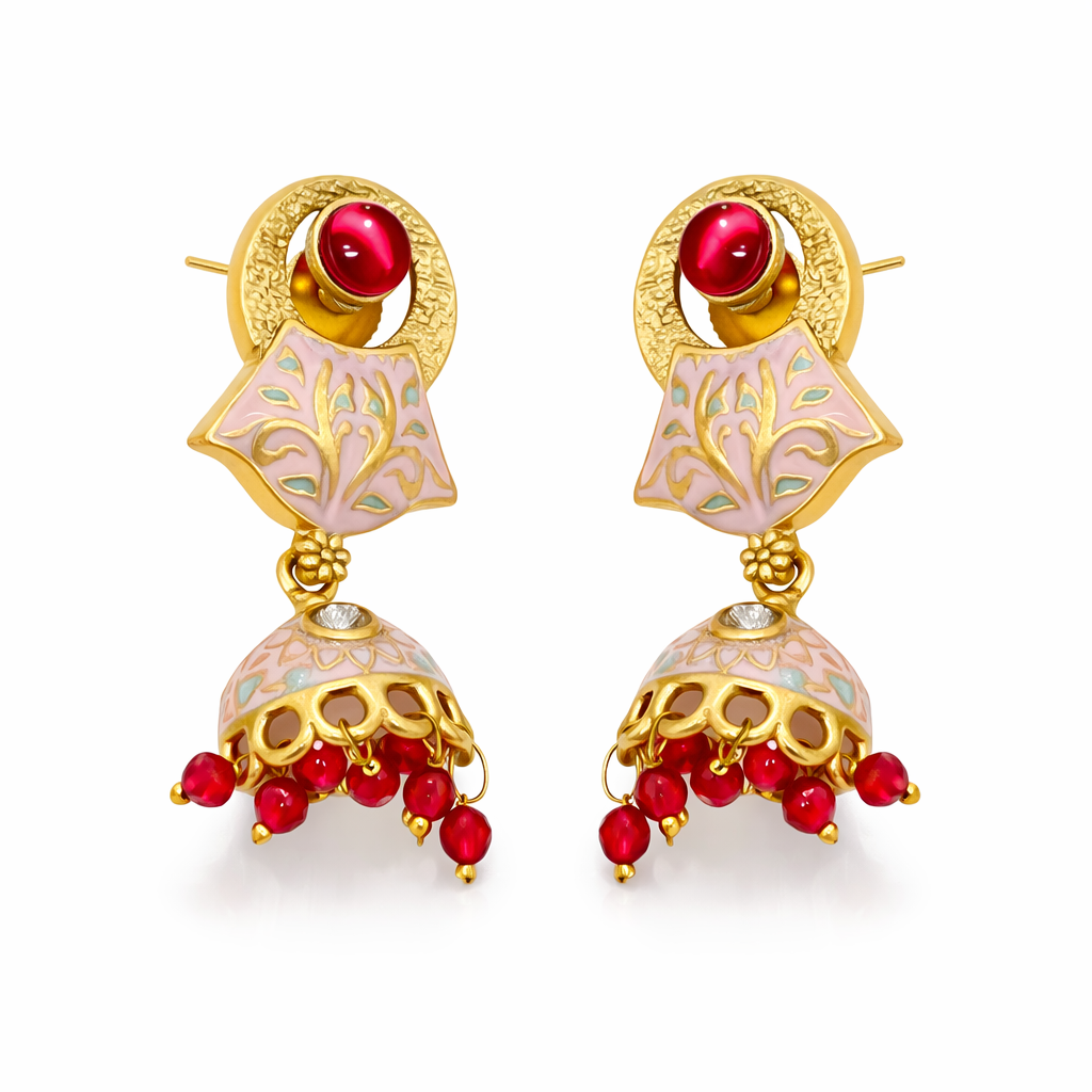 Blush Enamel Pearl Imitation Necklace Set