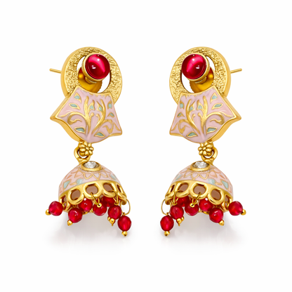 Blush Enamel Pearl Imitation Necklace Set