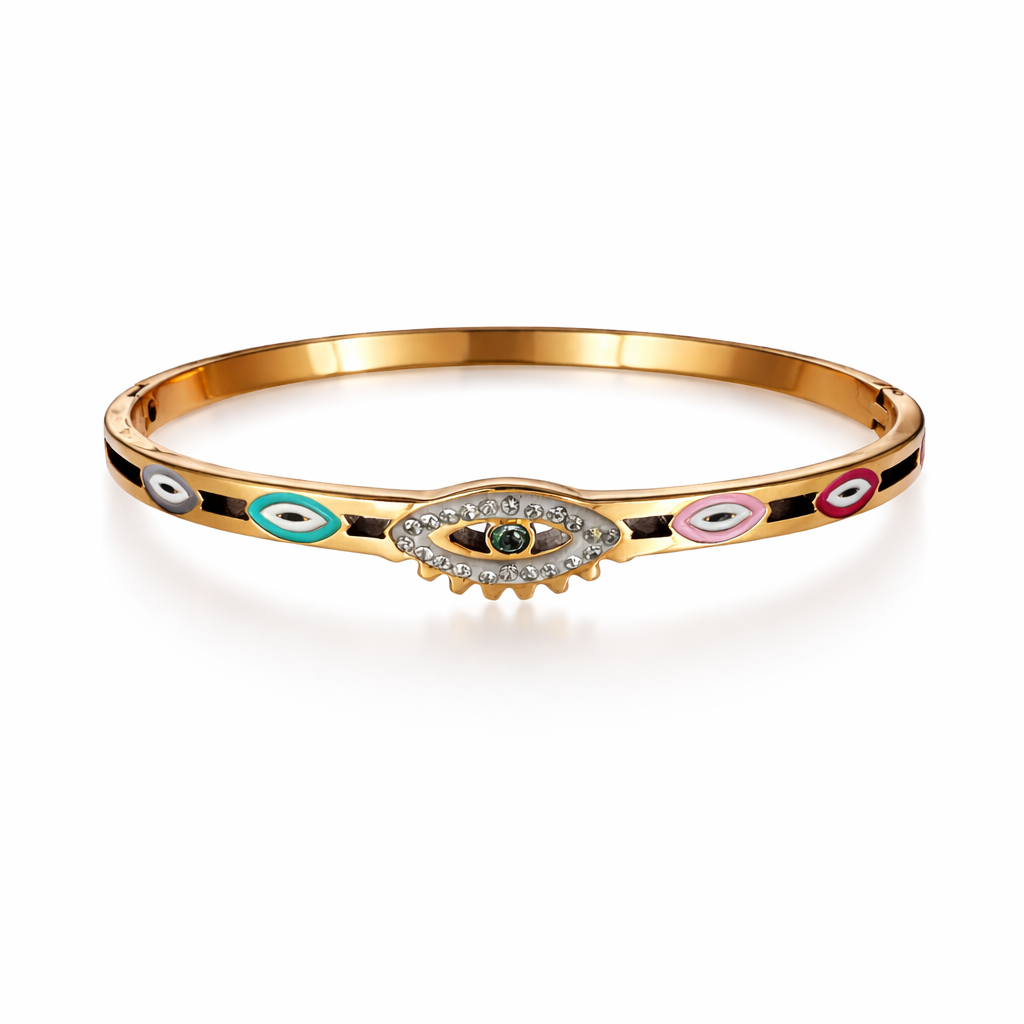 Evil Eye Diamond Bracelet in Rose Gold