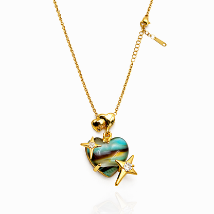 Ocean Wave Heart Star Chain Pendant