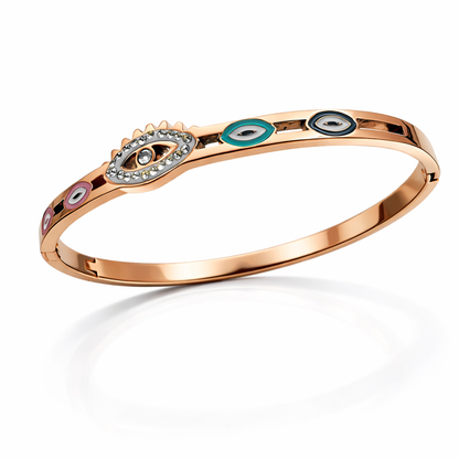Evil Eye Diamond Bracelet in Rose Gold