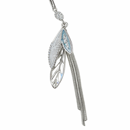 Silver-plated long tassel earrings by Jinam featuring elegant, flowing design perfect for stylish accessories.
