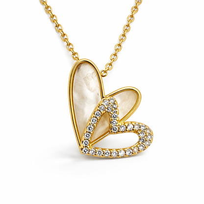 Forever Love Double Heart Pendant Chain