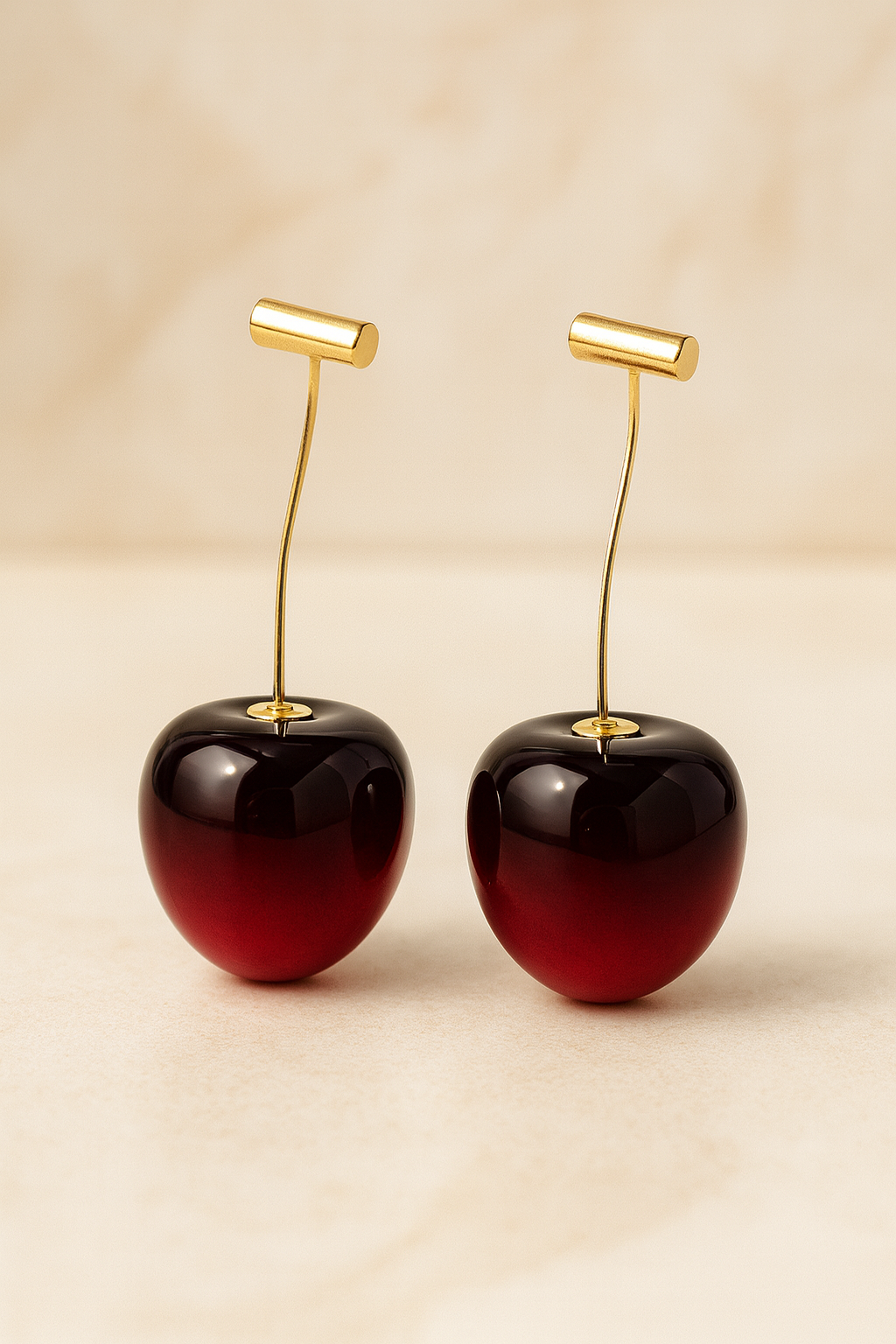 Cherry Glossy Drop Earrings