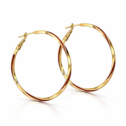 Twisted Gold Hoop Earrings