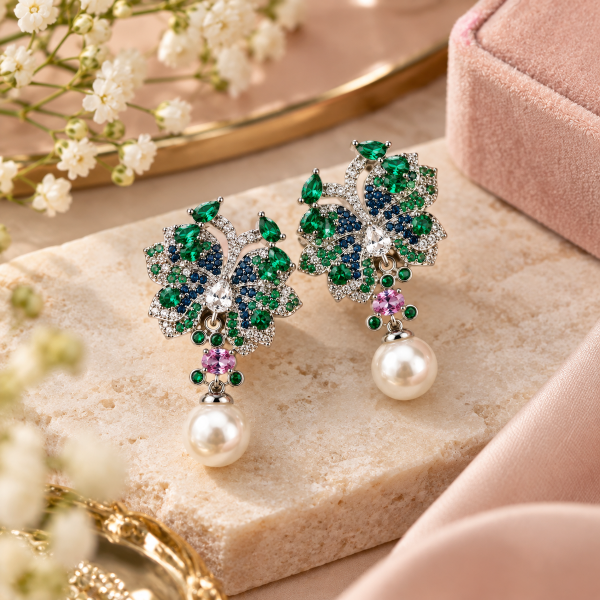 Multicolour Butterfly Drop Earrings