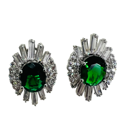 Emerald Green Crystal Jewellery Set – Necklace, Bracelet, Earrings & Ring