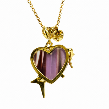 Aurora Heart Star Crystal Chain Pendant