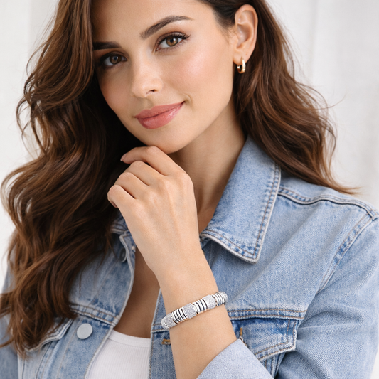 Contemporary Silver-Plated American Diamond Bracelet