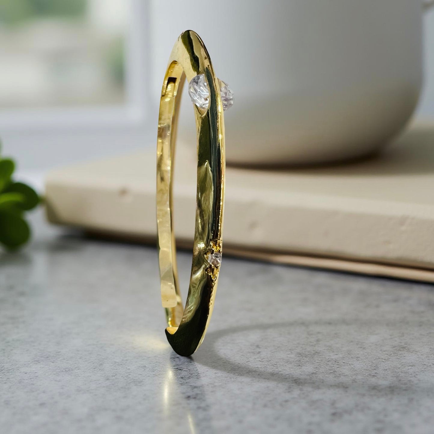 Elegant Crystal-Studded Bracelet & Ring Combo