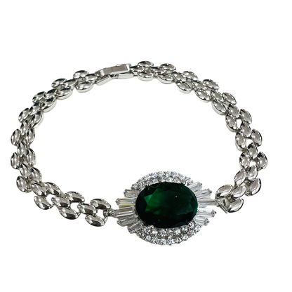 Emerald Green Crystal Jewellery Set – Necklace, Bracelet, Earrings & Ring