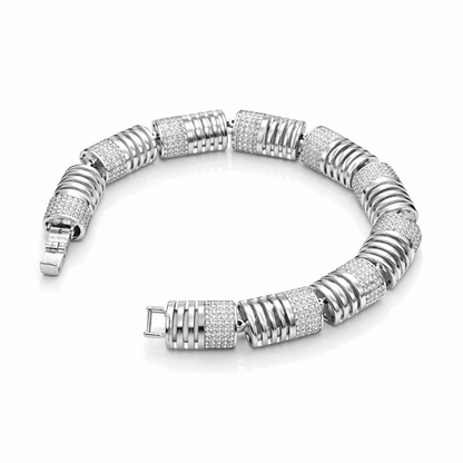 Contemporary Silver-Plated American Diamond Bracelet